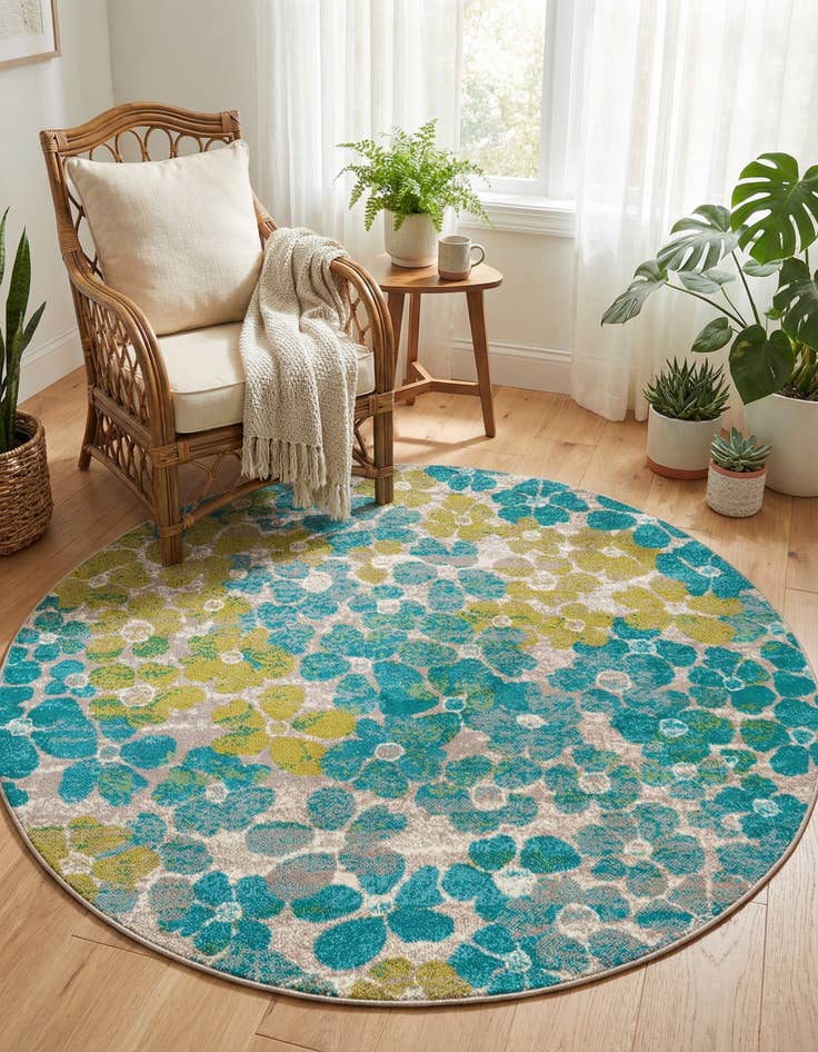 Detail image of 5' 3 x 5' 3 Azalea Round Rug