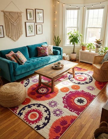 Beige Washable Hyacinth Rug
