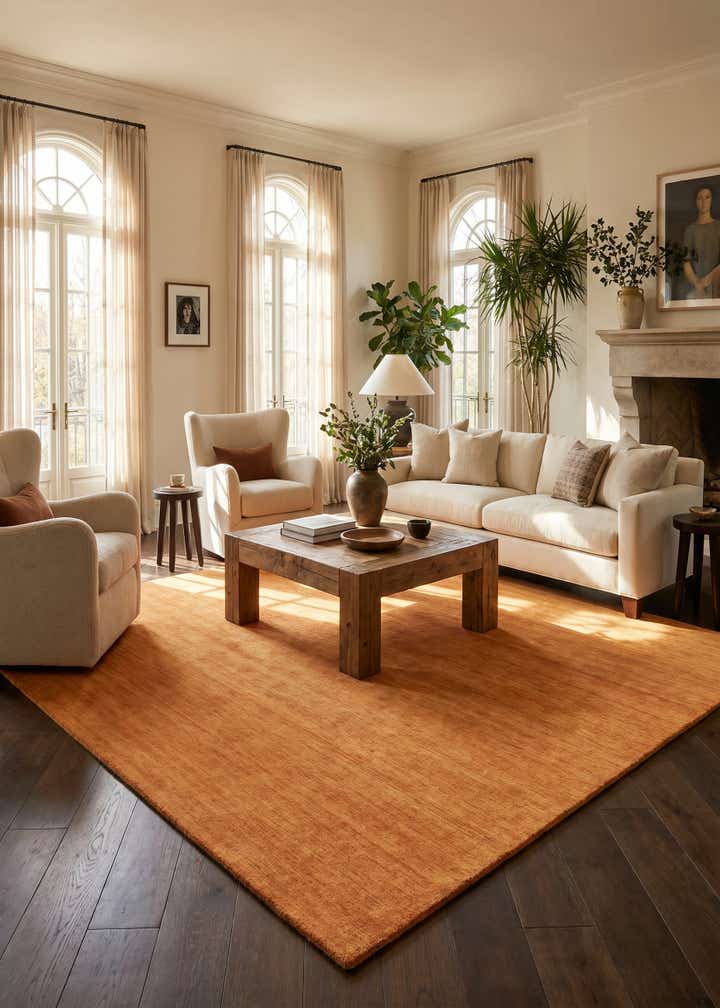 9' 10 x 9' 10 Hand Knotted Solid Gabbeh Wool Square Rug