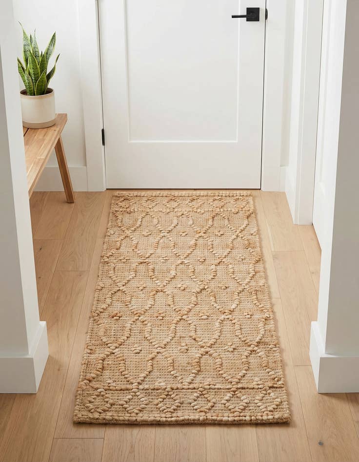 Detail image of 2' x 4' 1 Hand Woven Larsa Jute Runner Rug