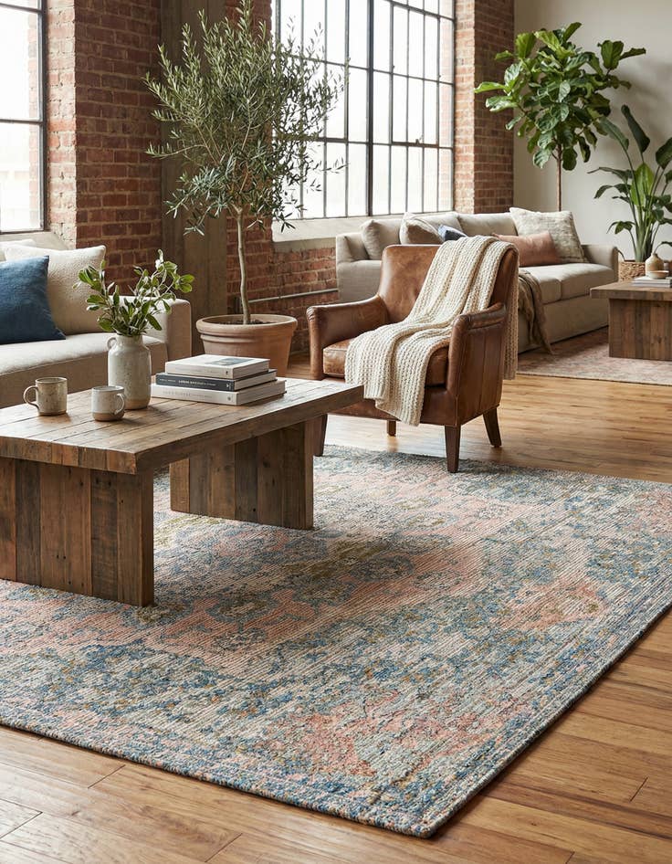 Detail image of 7' 10 x 7' 10 Hand Woven Chenille Jute Square Rug