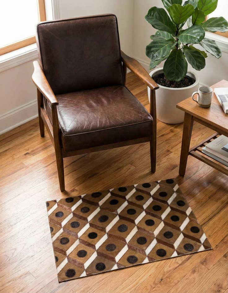 Detail image of 2' x 3' Cowhide Leather Rug