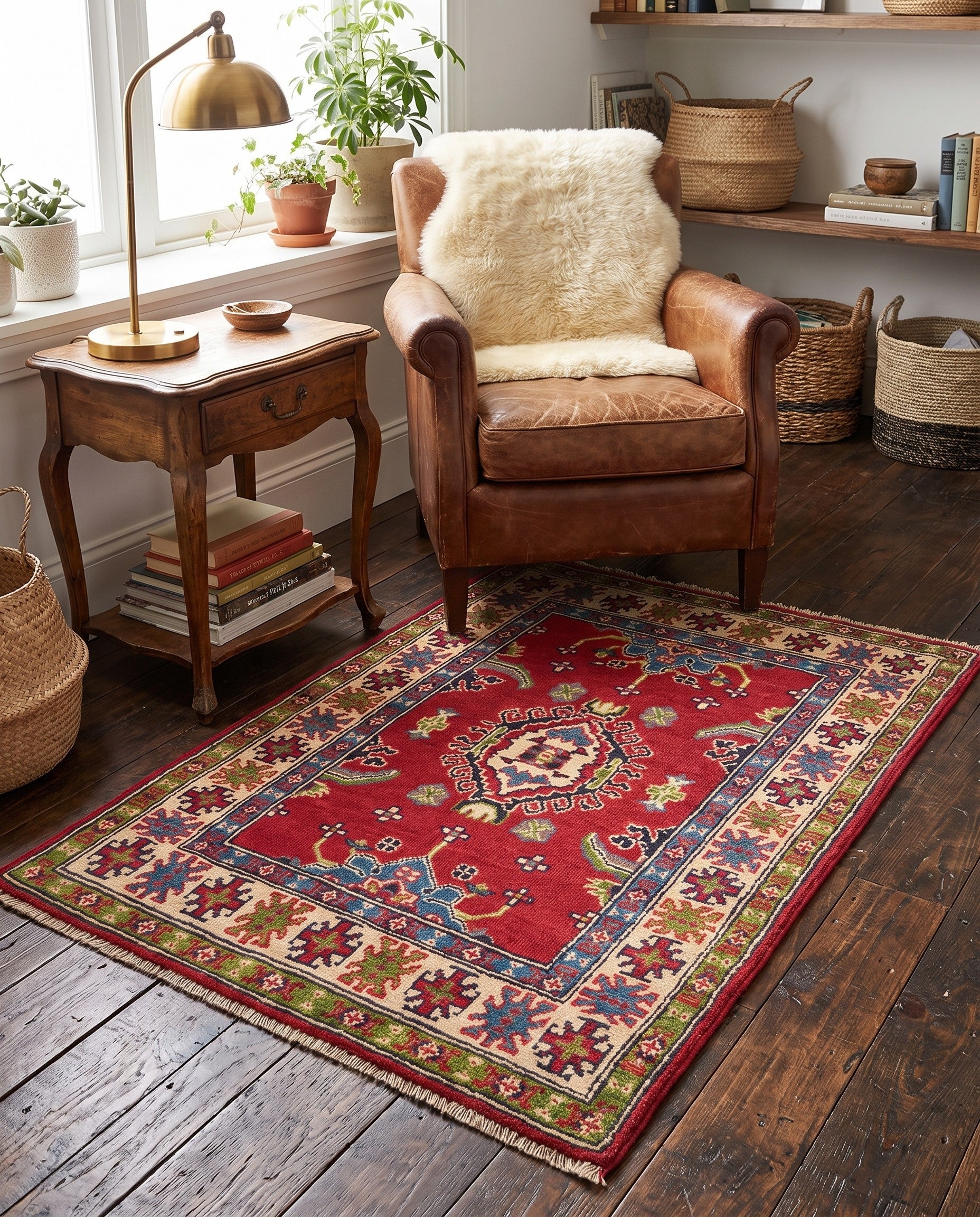 Detail image 3 of 10: 2' 6 x 4' Hand Knotted Kazak Rug