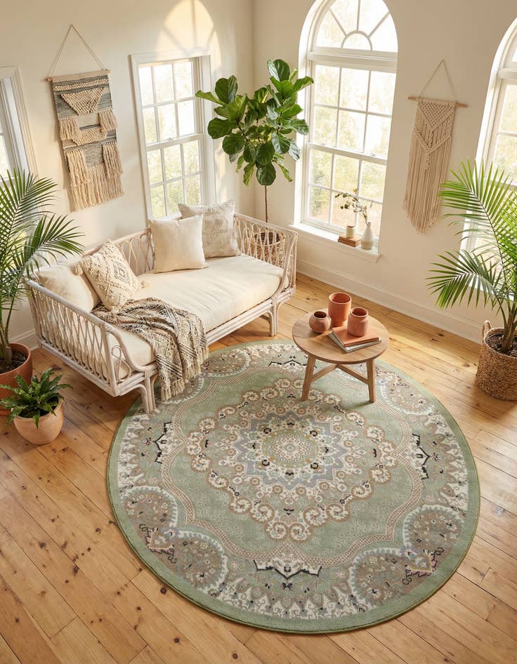 Detail image of 7' 10 x 7' 10 Kamala Washable Round Rug