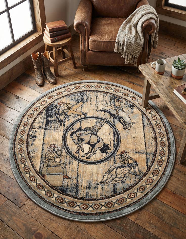 Detail image of 4' x 4' Pioneer Round Rug