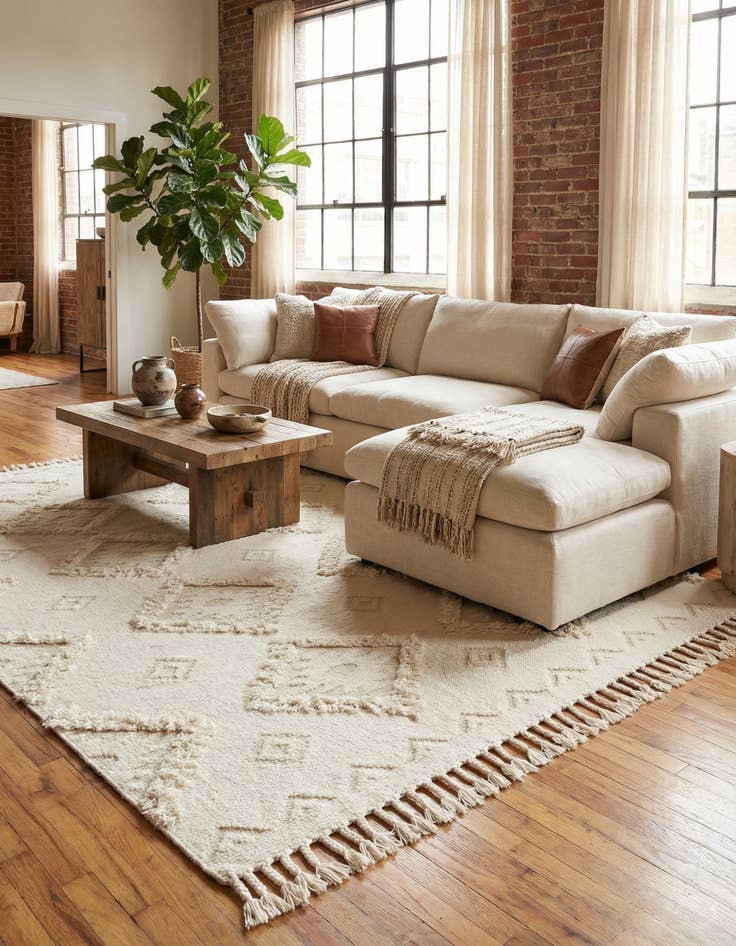 Detail image of 8' x 11'  Hand Woven Arizona Wool Rug