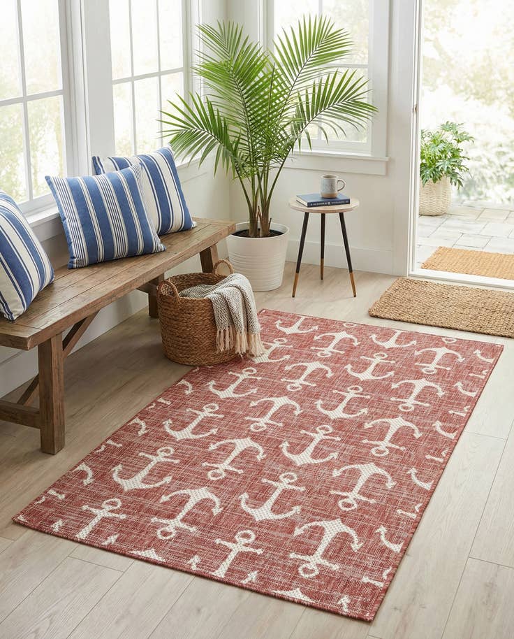 Detail image of 3' x 5' 3 Easy-Clean Coastal Indoor / Outdoor Rug