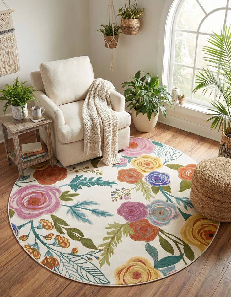 Detail image of 6' x 6' Blossom Round Rug