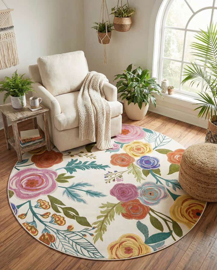 185cm x 185cm Blossom Alfombra redondo