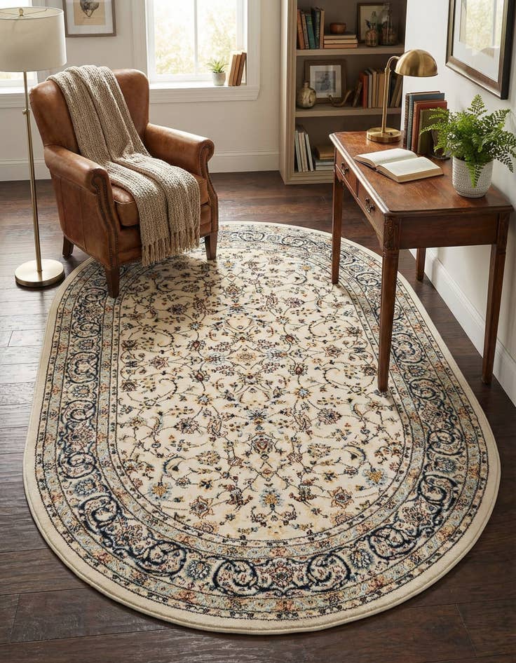 Detail image of  4' x 6' Nain Design Oval Rug