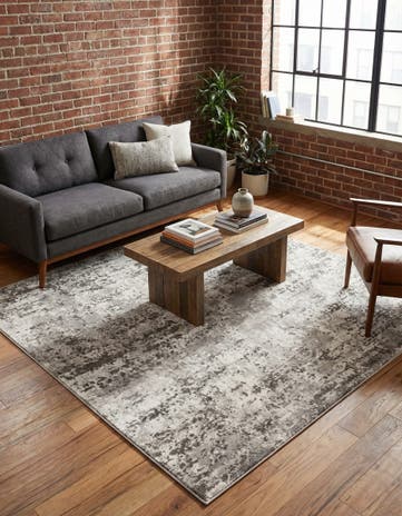 Stone Gray Aurora Square Rug