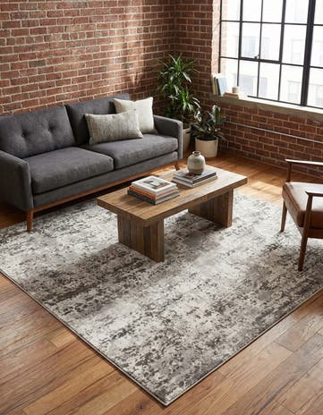 Stone Gray Aurora Square Rug