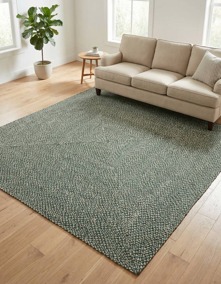 Detail image of 7' 10 x 7' 10 Handmade Tweed Braided Jute Square Rug