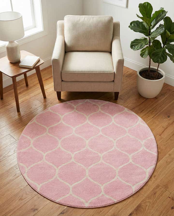 3' x 3' Lattice Frieze Round Rug