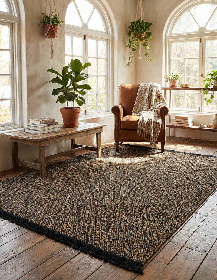 Detail image of 7' 10 x 10' Handmade Braided Jute Rug