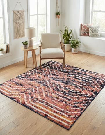 Rust Orange Tagine Square Rug