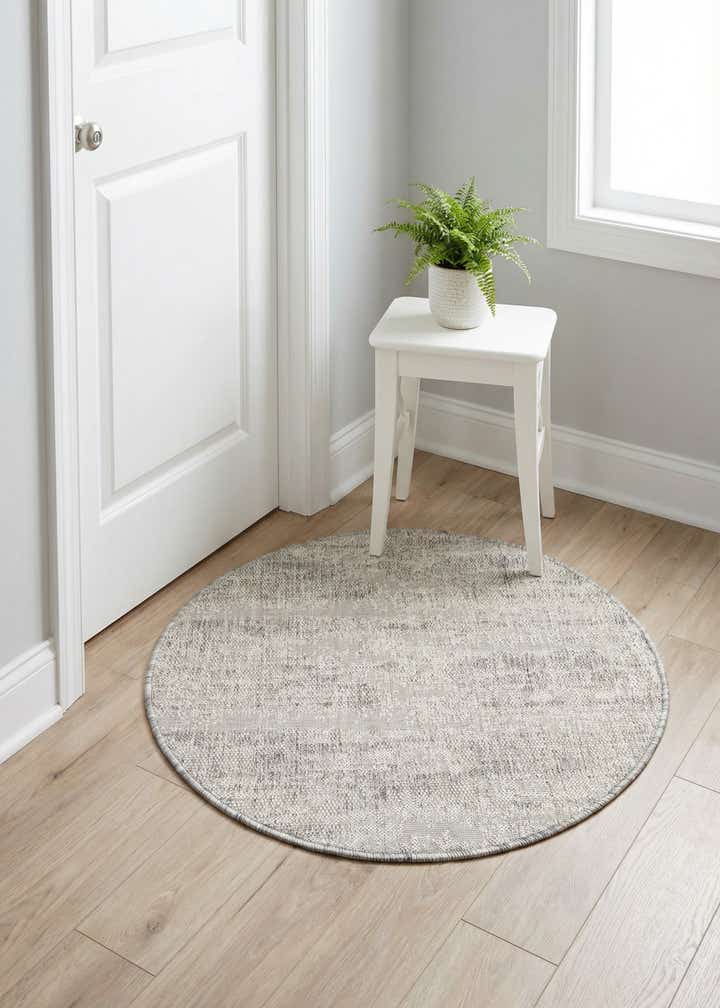 3' x 3' Easy-Clean Modern Indoor / Outdoor Round Rug