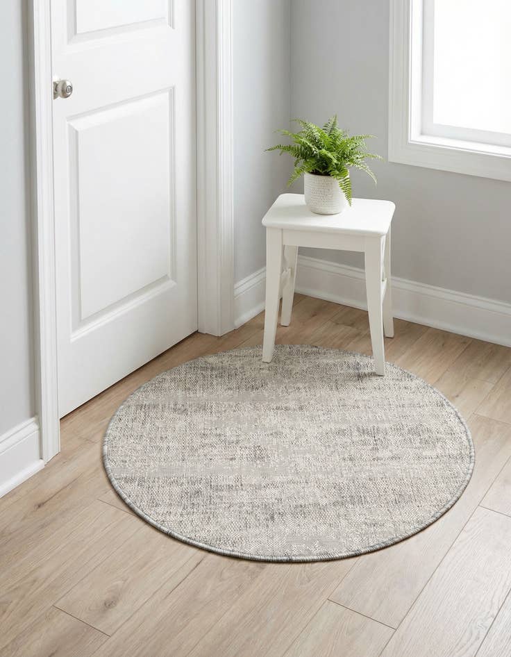 Detail image of 3' x 3' Easy-Clean Modern Indoor / Outdoor Round Rug