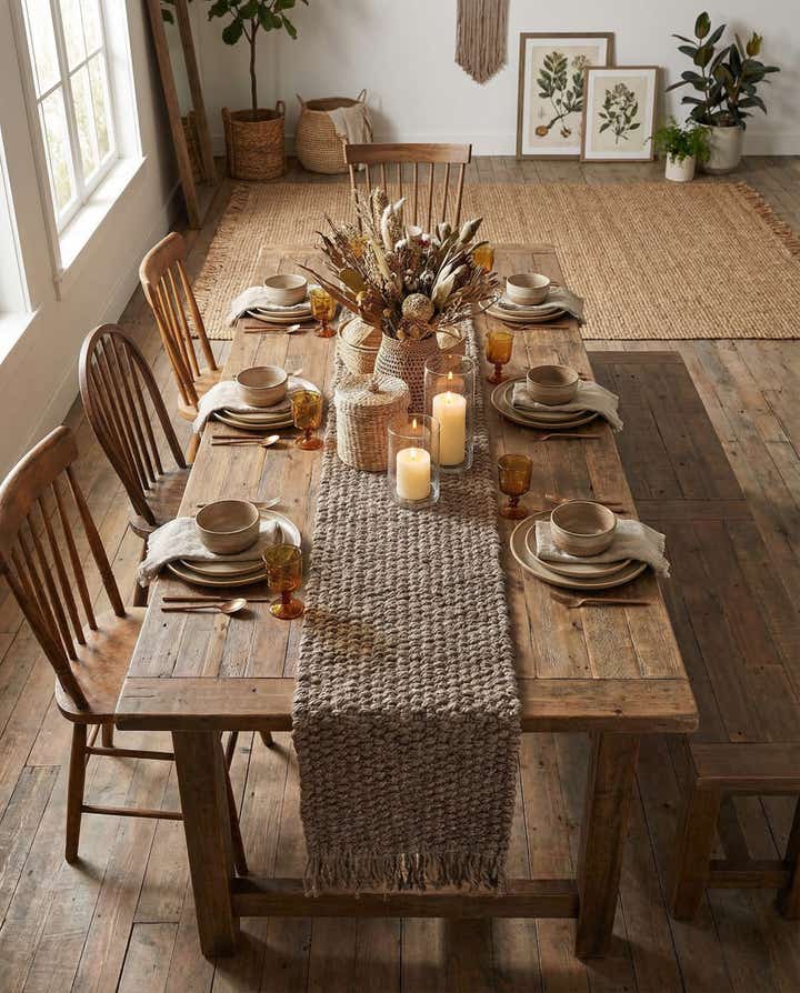 1' 2 x 10' Hand Woven Chunky Jute Table Runner Rug