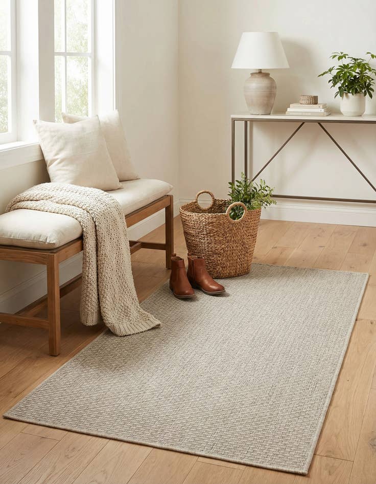 Detail image of 3' x 5' 3  Washable Solid Indoor / Outdoor Rug