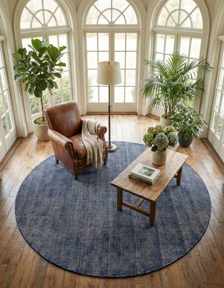 Detail image of 10' x 10' Hand Woven Jill Zarin English Manor Farmhouse Wool Round Rug