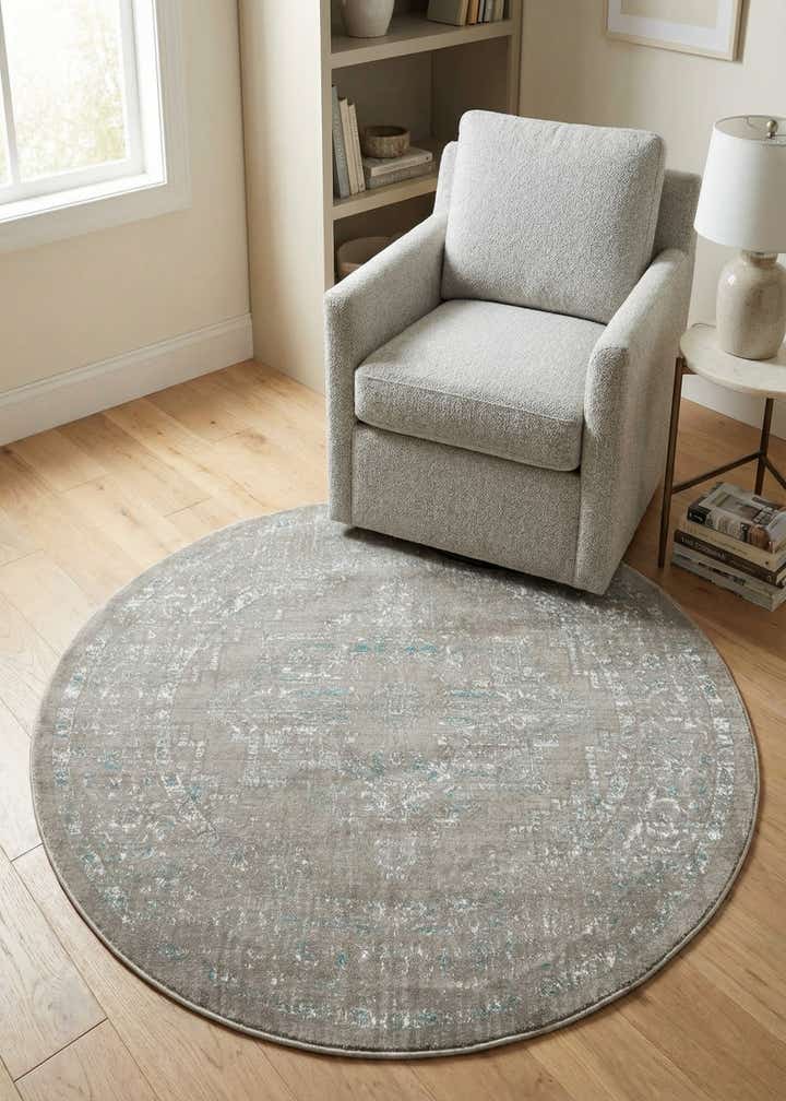 4' x 4' Modern Classical Round Rug