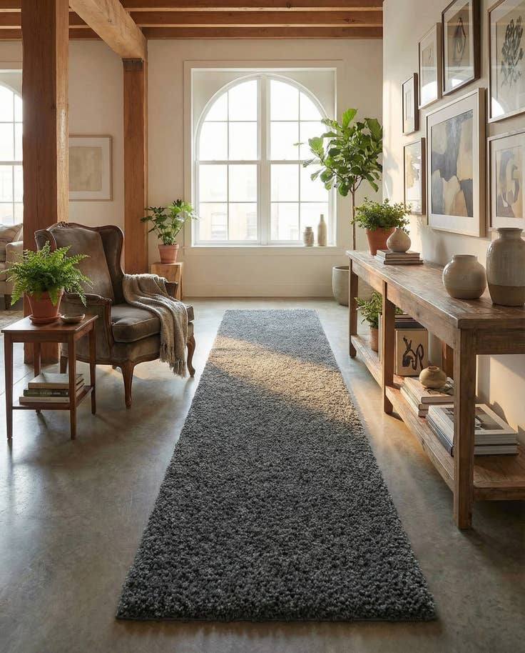 Detail image of 2' 7 x 16' 5 Zermatt Shag Runner Rug