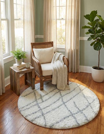 4' x 4' Soft Touch Shag Round Rug