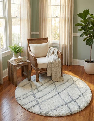 4' x 4' Soft Touch Shag Round Rug