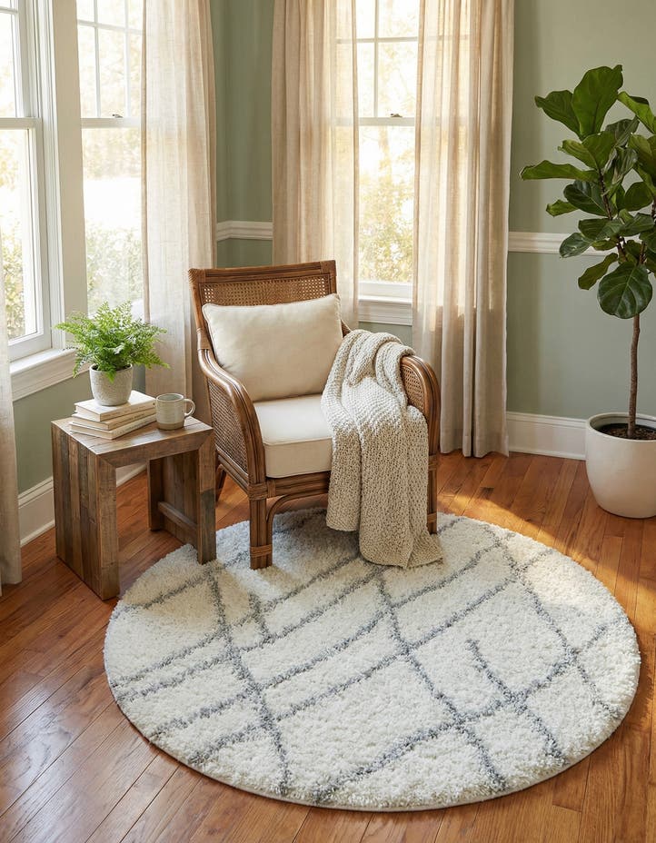 4' x 4' Soft Touch Shag Round Rug