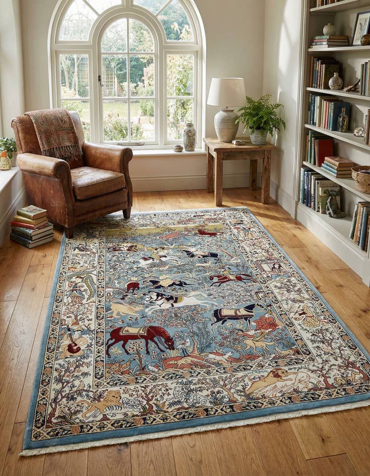 Detail image of 5' 3 x 8' Nain Design Rug