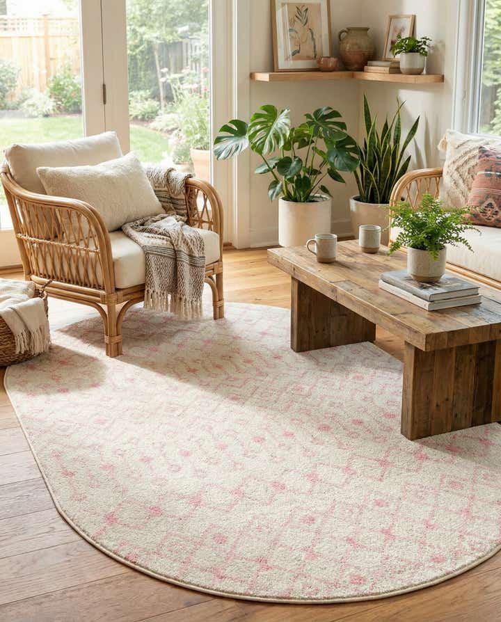 4' x 6' Moroccan Trellis Oval Rug