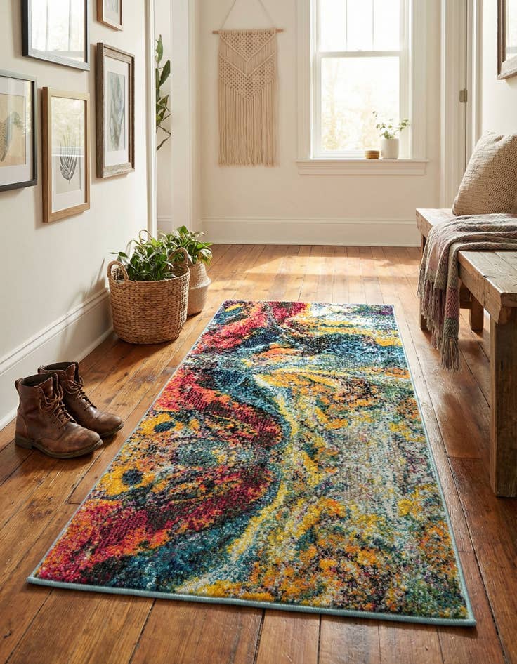 Detail image of 2' x 4'  Washable Haerfest Runner Rug