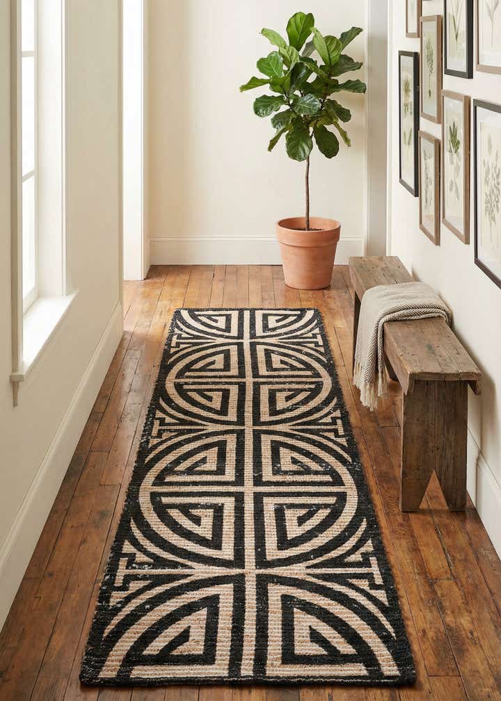 2' 2 x 6' 1 Hand Woven Chenille Jute Runner Rug