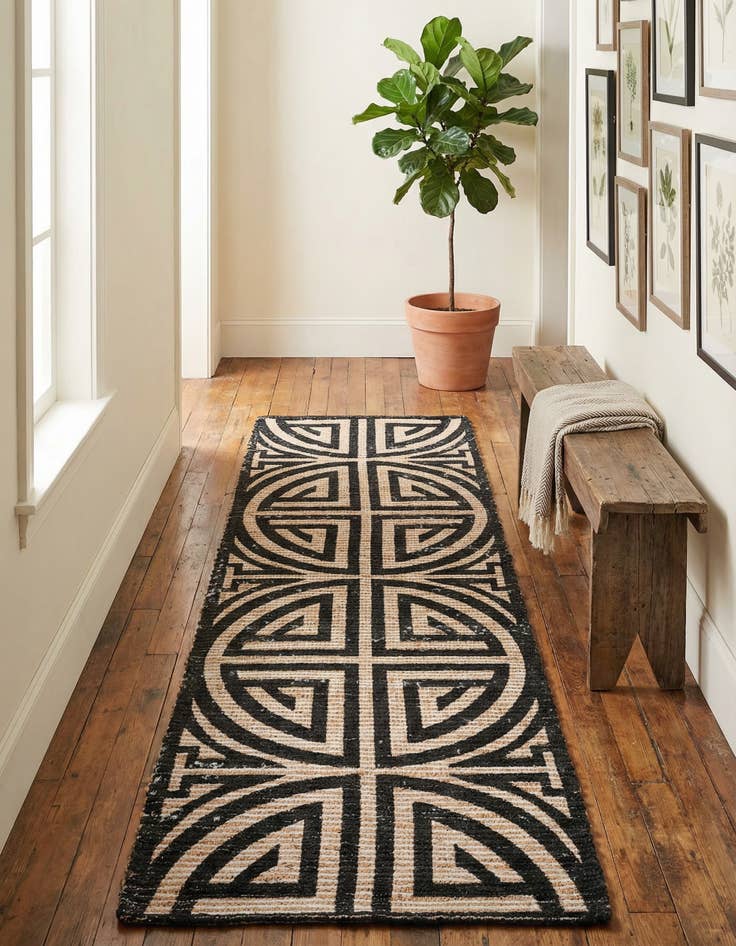 Detail image of 2' 2 x 6' 1 Hand Woven Chenille Jute Runner Rug