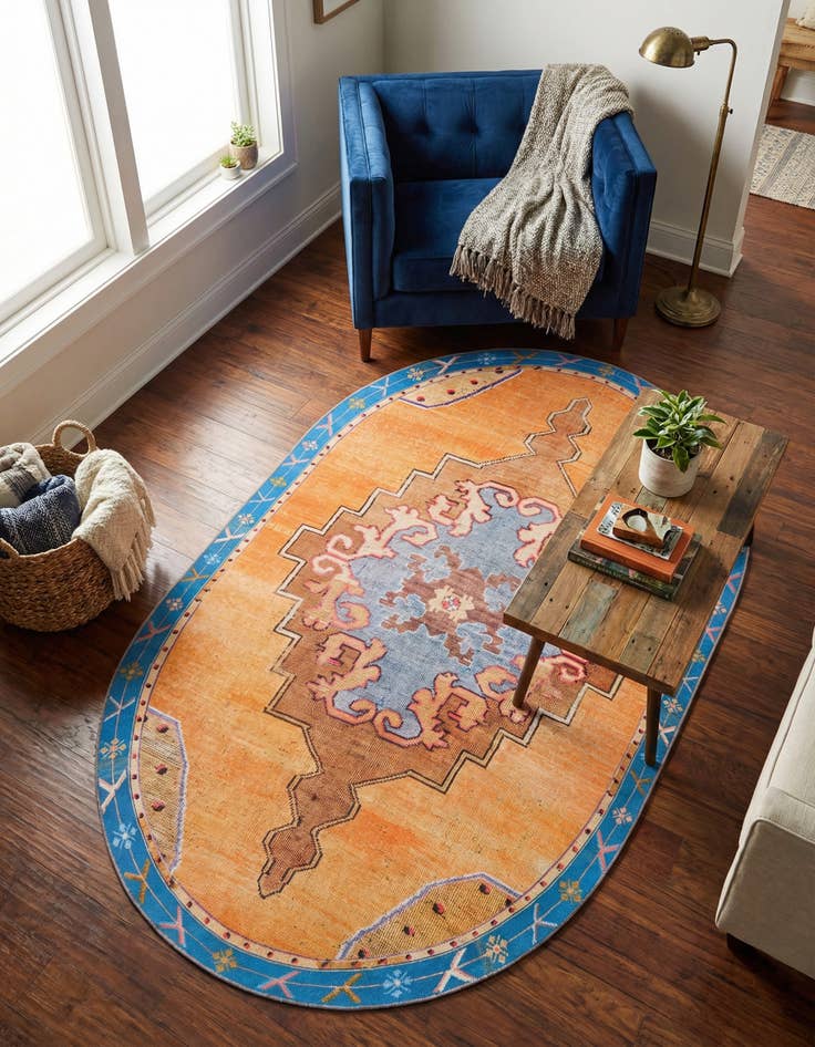 Detail image of 5' x 8' Washable Timeless Oval Rug