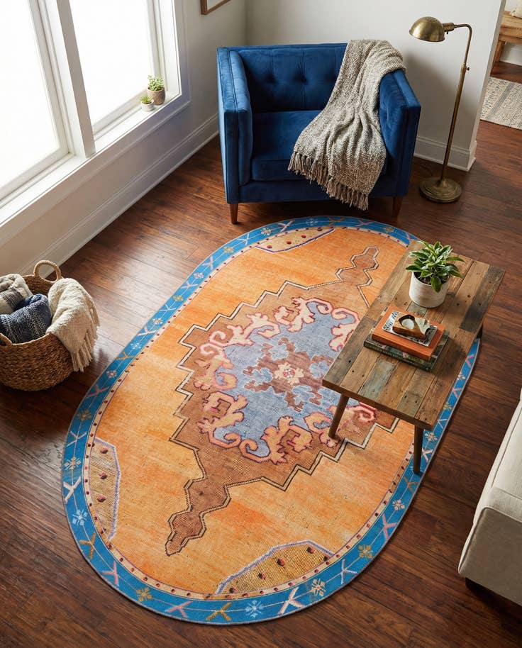 Detail image of 5' x 8' Washable Timeless Oval Rug