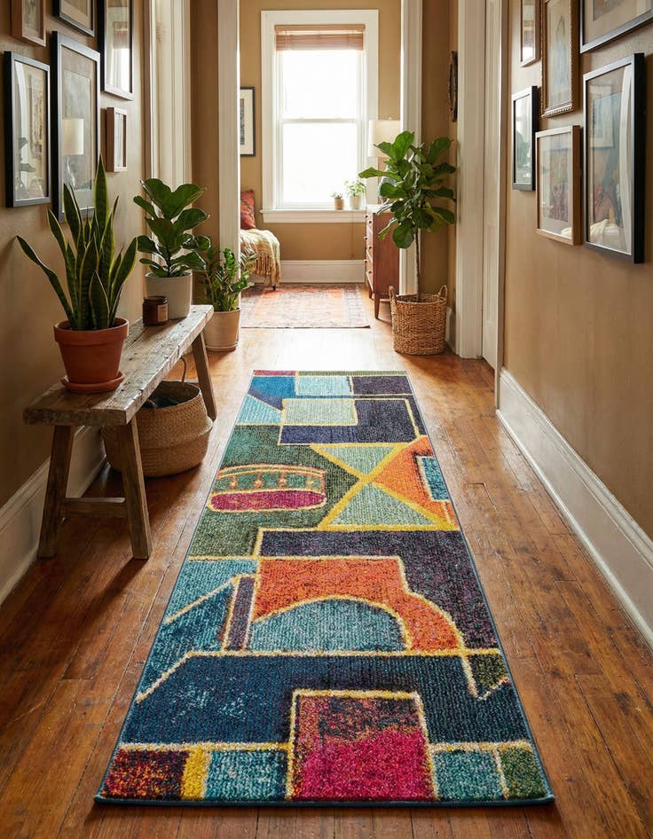 Detail image of 2' x 6'  Washable Haerfest Runner Rug