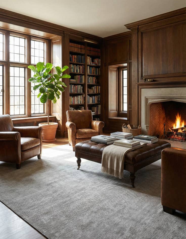 Detail image of 12' x 12' Hand Woven Jill Zarin English Manor Wool Square Rug