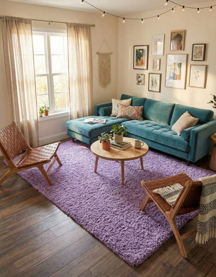 Detail image of 7' 10 x 11' Solid Shag Rug