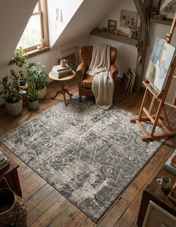 Dark Gray Monte Carlo Square Rug