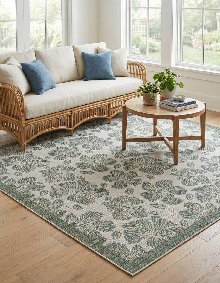 Detail image of 7' 10 x 7' 10 Washable Baja Indoor / Outdoor Square Rug