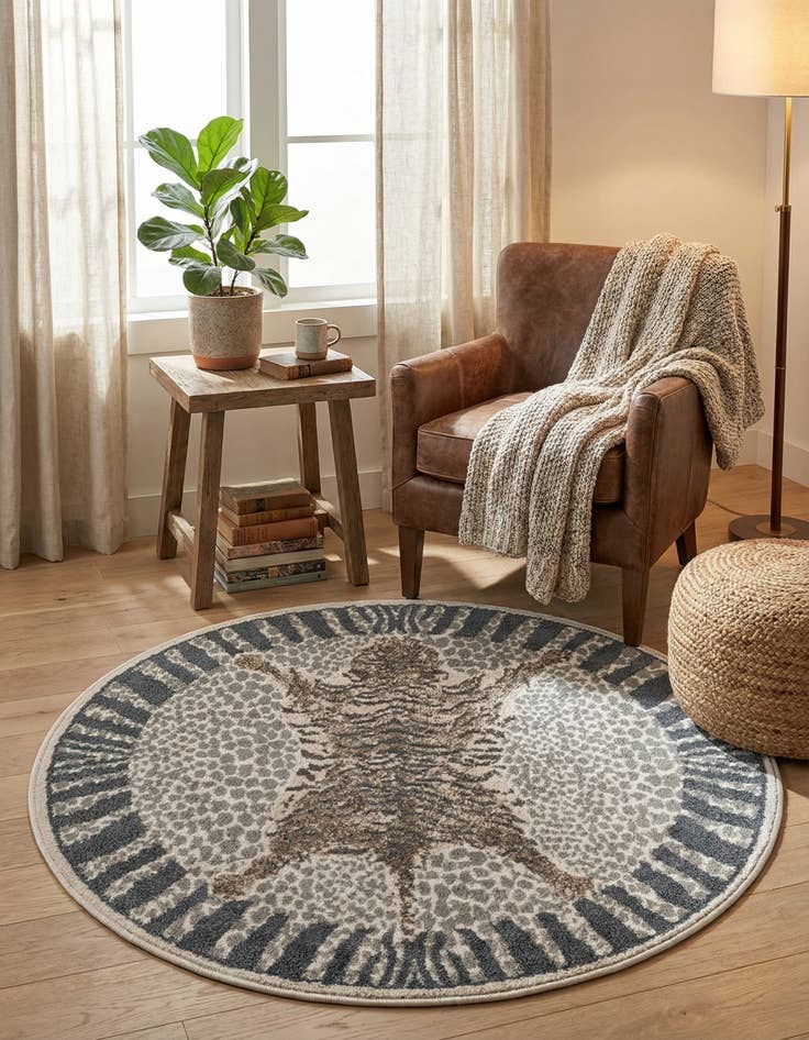 Detail image of 4' x 4' Safari Round Rug