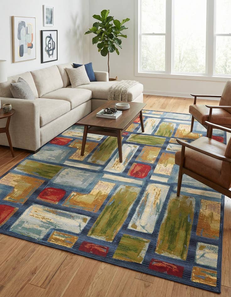 Detail image of 8' x 11' 4 Washable Modern Indoor / Outdoor Rug