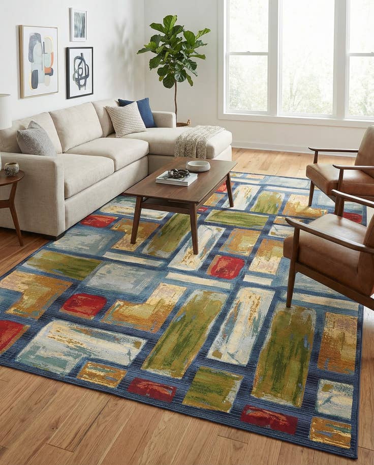 Detail image of 8' x 11' 4 Easy-Clean Modern Indoor / Outdoor Rug