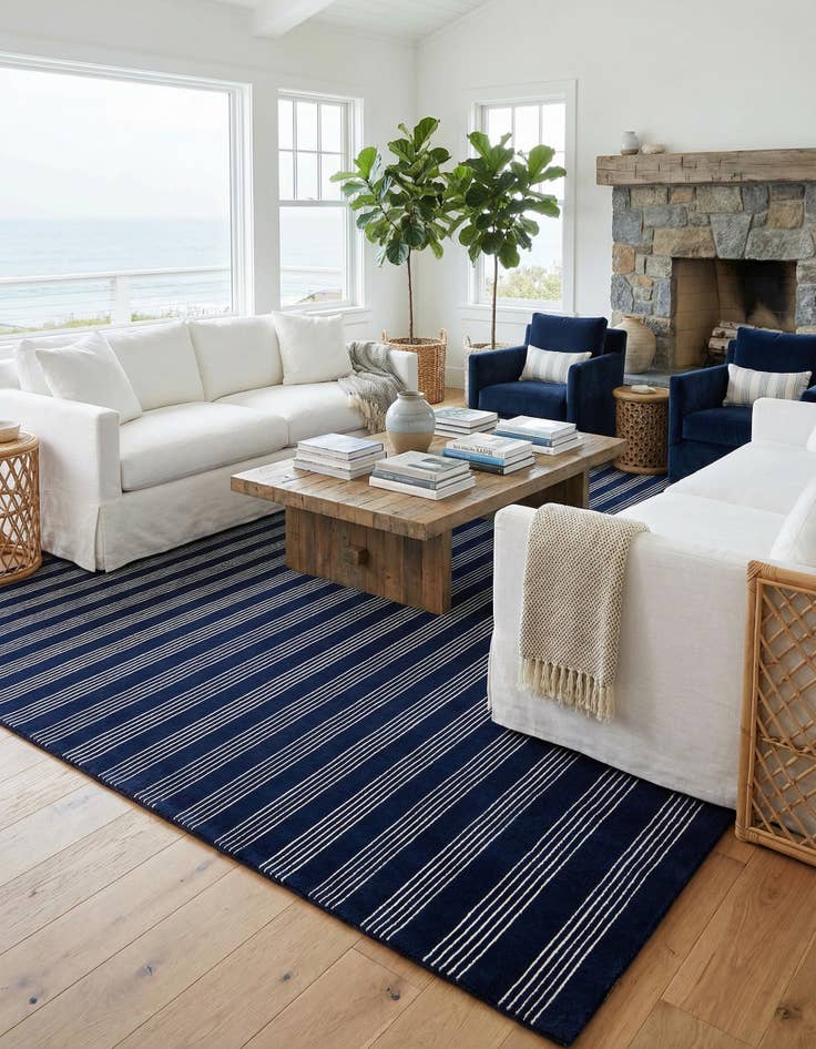 Detail image of  9' x 12' Jill Zarin Striped Wool Rug