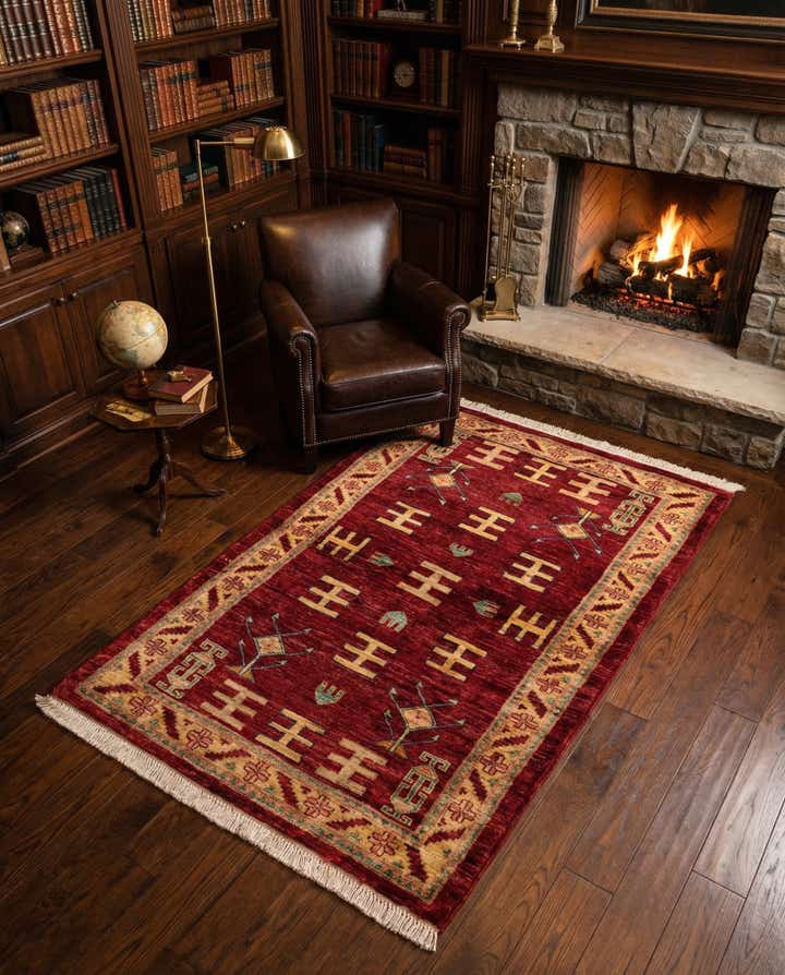 3' 5 x 5' 6 Hand Knotted Ziegler Wool Rug
