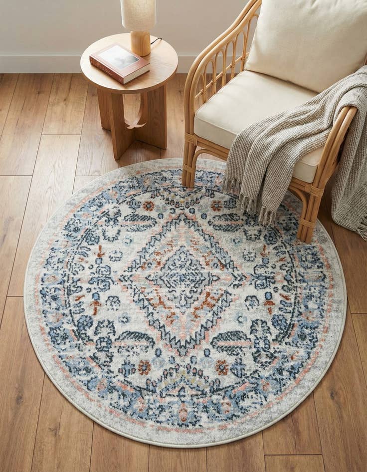Detail image of 3' 3 x 3' 3 Kamala Washable Round Rug