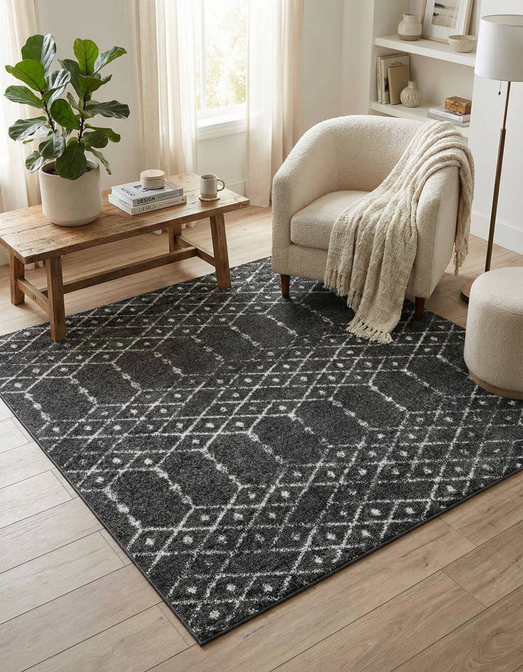 Detail image of 5' 3 x 5' 3 Paxon Trellis Square Rug