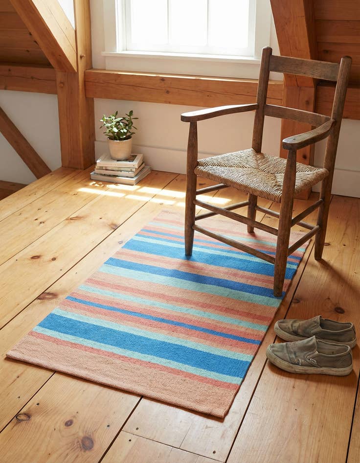 Detail image of 2' x 3' 1  Hand Woven Flatweave Cotton Dhurrie Rug